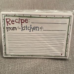 NWOT Recipe Cards